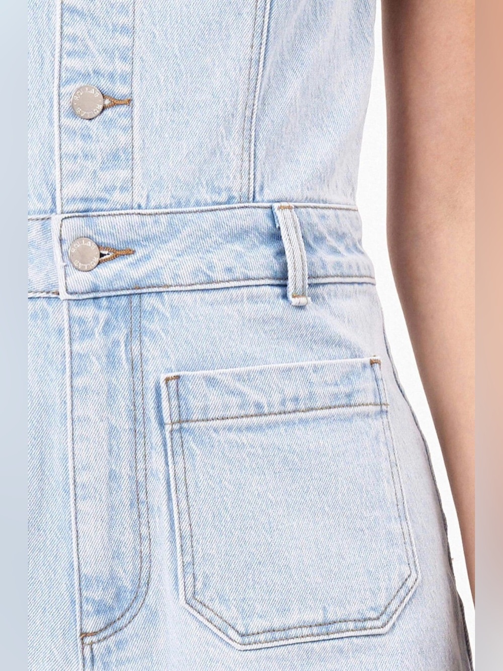 Rolla’s Sailor Romper in Luna Light Blue Vintage Denim Size Medium - Picture 5 of 14